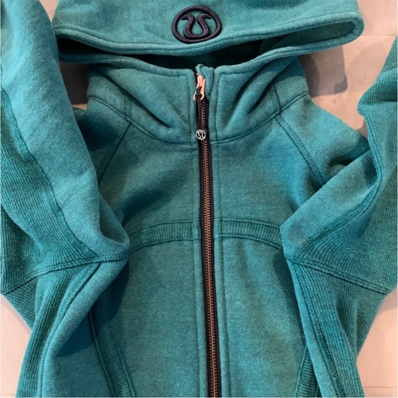 RARE Lululemon Heathered Green Teal / Navy Blue Inkwell Scuba II 4 - Picture 7 of 10